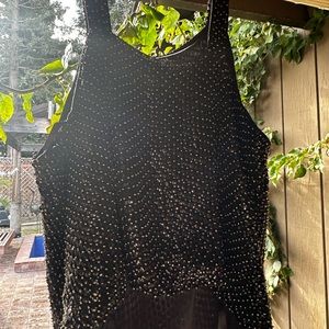Black Gemstone Crop Tank Top